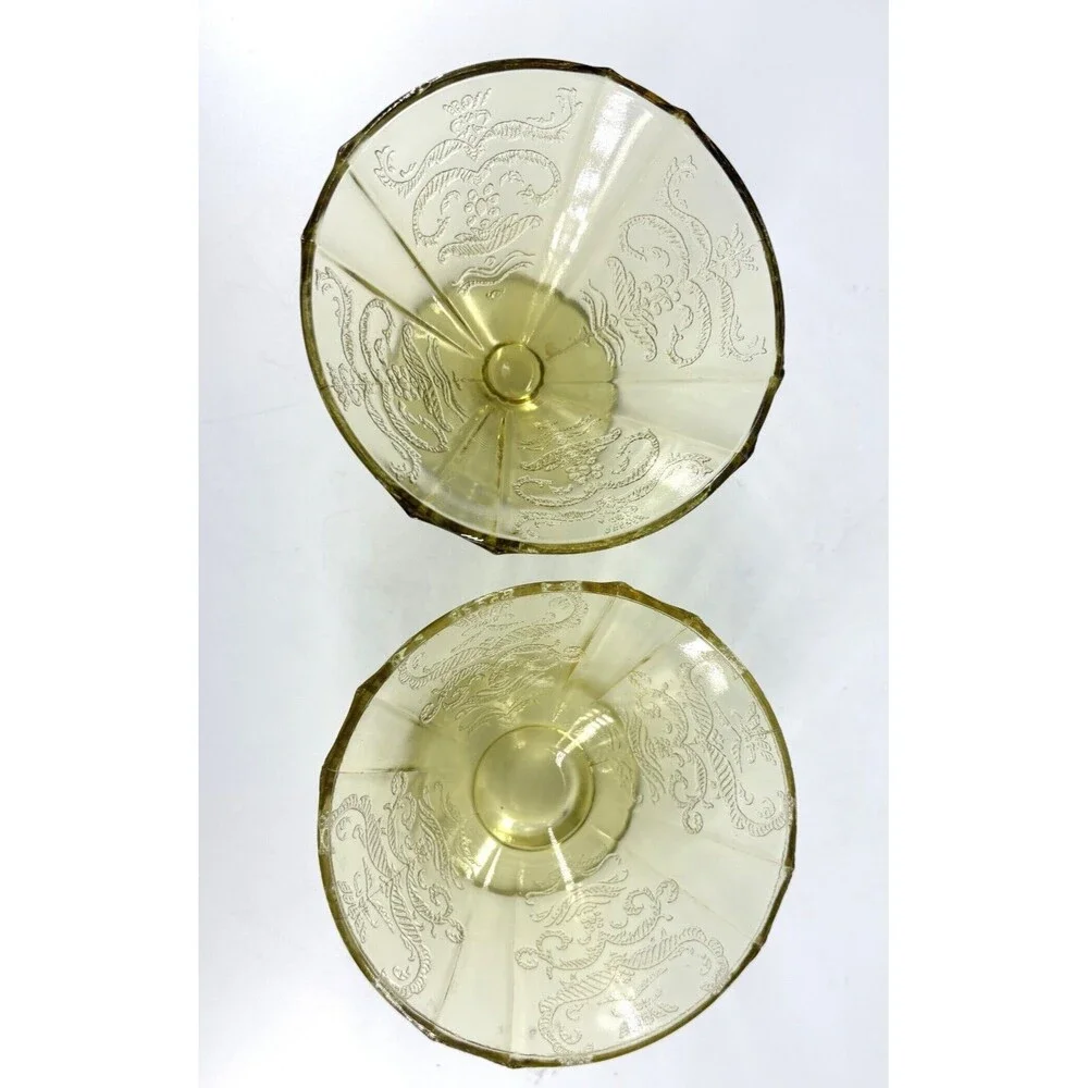Federal MADRID AMBER Depression Glass Cone Shaped FOOTED SHERBET CUP